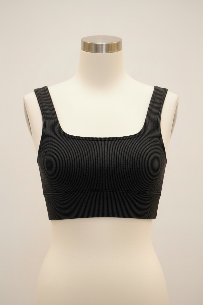 Zenana Ribbed Crop Tanks