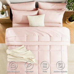 HIG Pearl Pink 6 Piece King Comforter Set