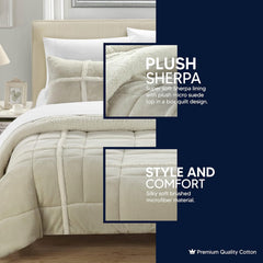 Chic Home Chloe 3-Piece Sherpa Lined Plush Microsuede Comforter Set