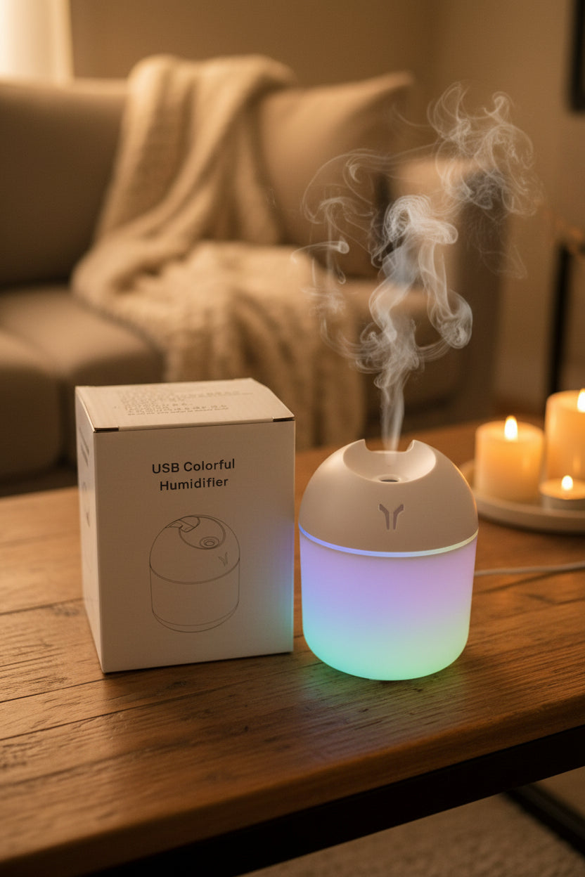 250ML Mini Ultrasonic Air Humidifier Romantic Light USB Essential Oil Diffuser