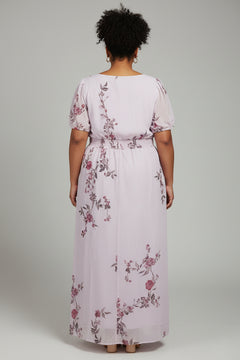 Lavender Floral Midi Dress
