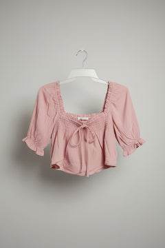 Lelis Blush Pink Balloon Sleeve Blouse