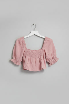 Lelis Blush Pink Balloon Sleeve Blouse
