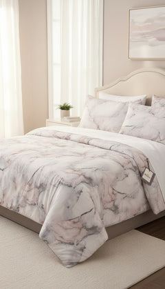 Luxurious Printed Microfiber 7 Piece Complete Comforter Ensemble