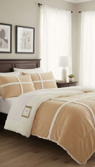 Chic Home Chloe 3-Piece Sherpa Lined Plush Microsuede Comforter Set