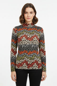 Twenty Second Colorful Animal/Floral Print Top