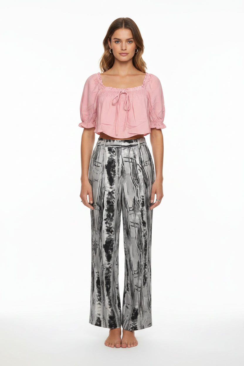 Lelis Blush Pink Balloon Sleeve Blouse