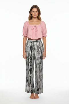 Lelis Blush Pink Balloon Sleeve Blouse