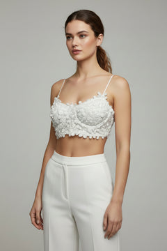 HYFVE Crochet Lace Bralette Ivory/White