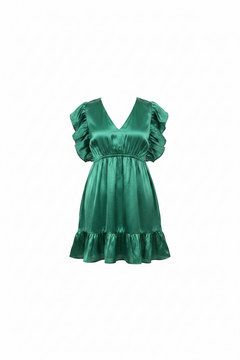 Heyson Emerald Green Satin Mini Dress