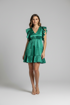 Heyson Emerald Green Satin Mini Dress