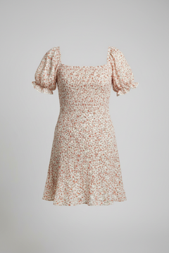 Another Love Smocked Floral Puff Sleeve Dress
