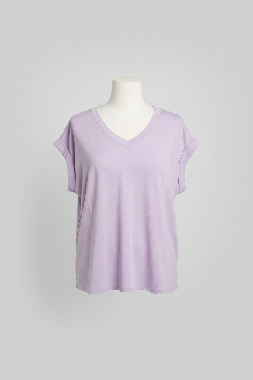 Andree' Lavender Waffle-Knit Dolman Top