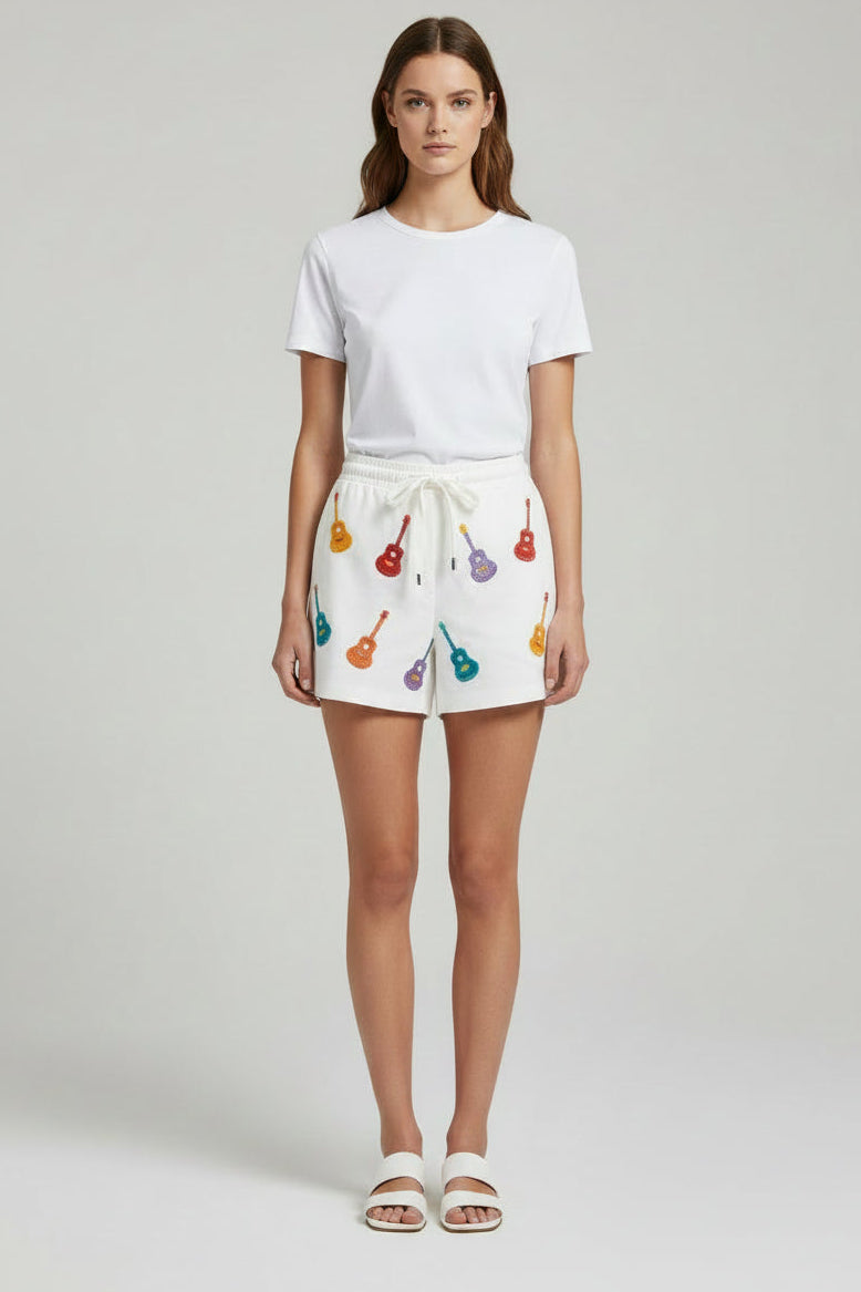 Peach Love Guitar Print Short