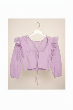 Milk & Honey Lavender Ruffled Eyelet Blouse