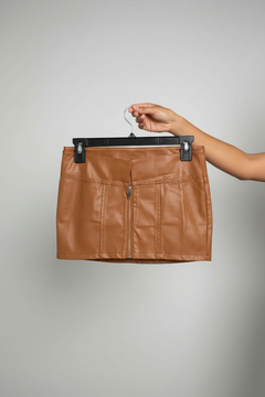 LELIS Brown Wild Fable Faux Leather Tube Top