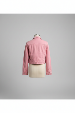 Peach Love Peach and Orange Tie Dyed Denim Cropped Jacket